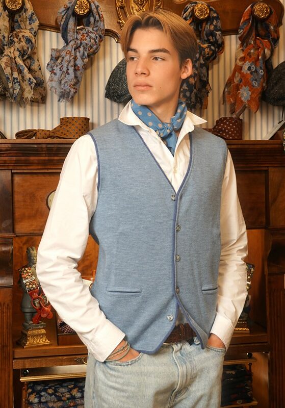 Light blue knit vest