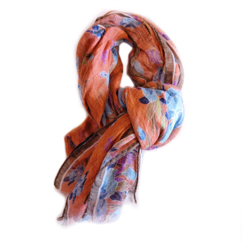 Sciarpa lino arancio